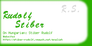rudolf stiber business card